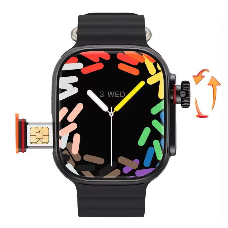 Smart Watch Men Women 4G SIM Card Wifi Cellular NFC GPS Series 9 Smartwatch Android 8.1 Rotating Camera Sport Watch